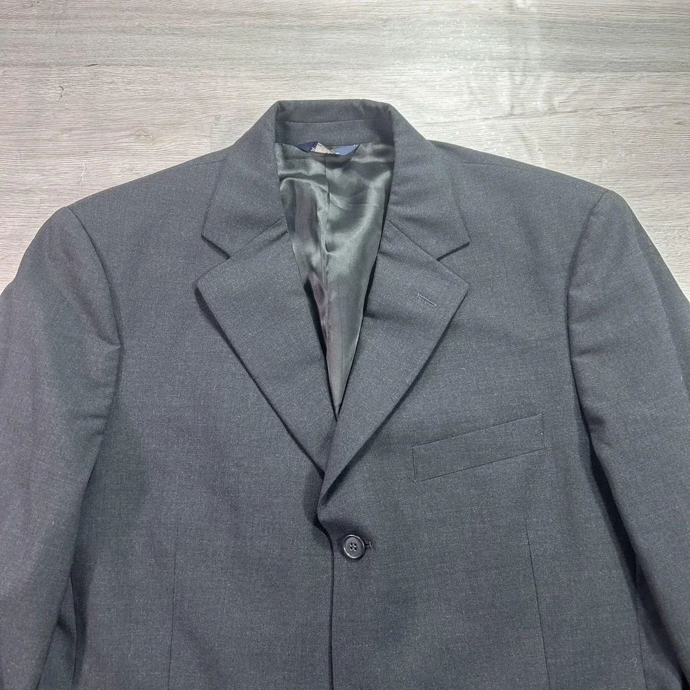 Brooks Brothers Blazer Mens 41L Charcoal Gray Wool 346 Stretch Sport Coat Jacket